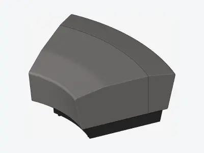 Seating - Contemporary - Blume - Closing - Round - Left Low-poly 3D model