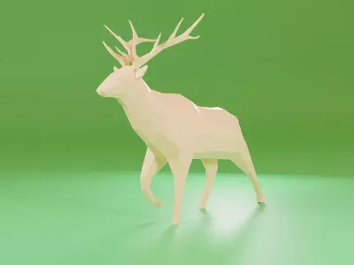 Deer Meshes Low-poly 3D model 3D model
