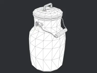 Old Rusty Milk Jugs Low-poly 3D model