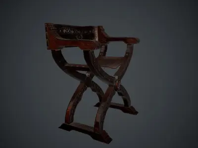 Antique Ancient Chair Low-poly 3D model