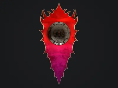 Fantasy shield 1 game ready 3d model Low-poly 3D model