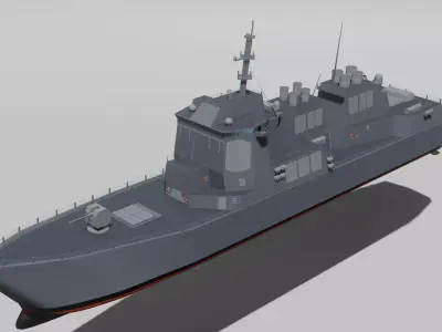 Arleigh Burke Destroyer Low-poly 3D model