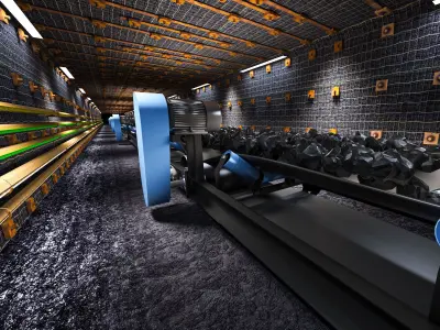 Mine tunnel - inside the coal conveyor belt 3D model