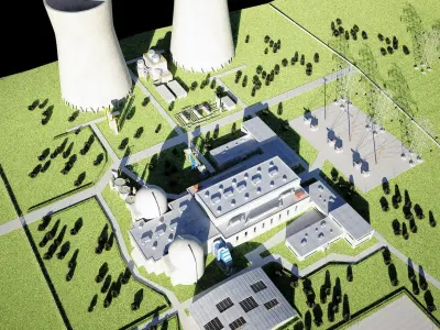 Nuclear Plant &amp; Scheme 3D model