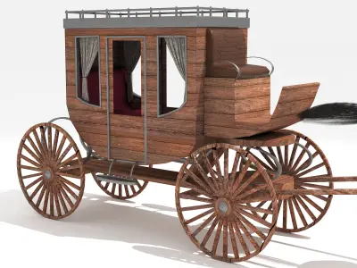 Western Wagon 3D model