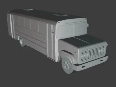GMC Bus Low-poly 3D model