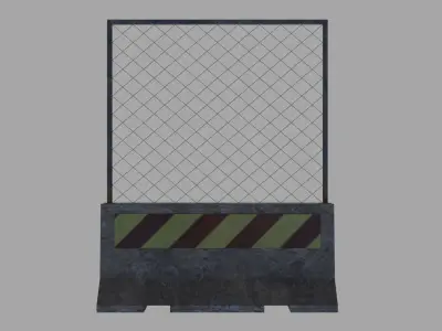Concrete Barriers Low-poly 3D model