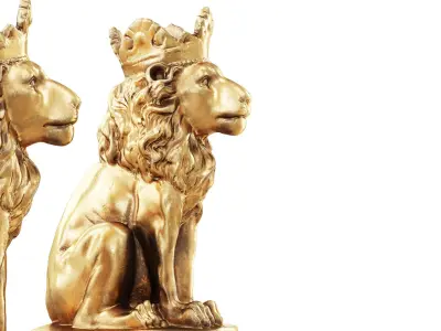 Lion with a crown on his head 3D model purchase