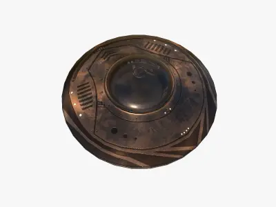 Alien Spaceship UFO B06 Copper - Sci Fi Spacecraft Design Low-poly 3D model