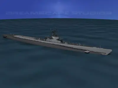 Balao Class Submarine USS Ling SS297 3D model