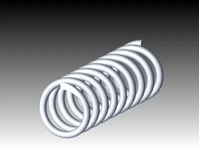 Spring with nut and bolt Free 3D model