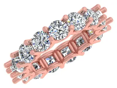 Round Stone Eternity Band 3D print model