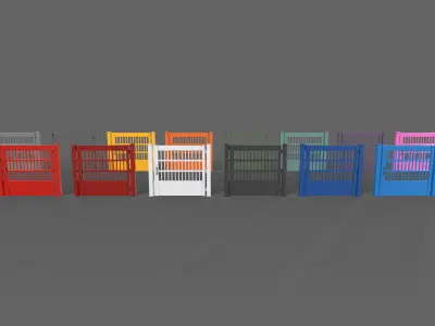 PBR Metal Gate A5 Low-poly 3D model