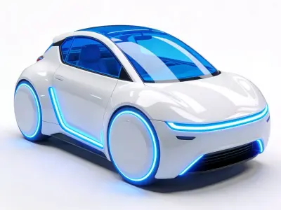 Futuristic Sci-Fi Compact Car 3D Model Low-poly 3D model