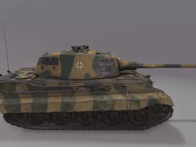 King Tiger Tank  Low-poly 3D model