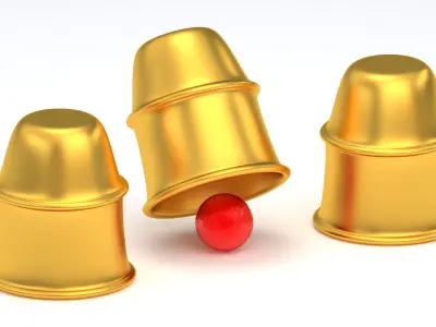 Ball Guessing Game Gold 3D model