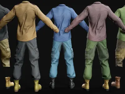 Character Clothes Vol 01 realtime unreal Low-poly 3D model