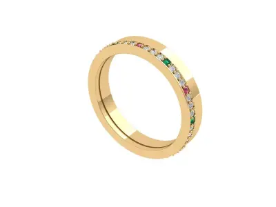 Solitaire Engagement Ring 3D print model 51