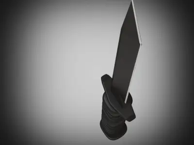 Steel melee weapon for hunting High poly model ready to render 3D model