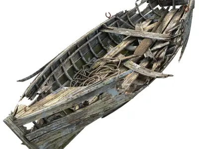broken boat 3D model