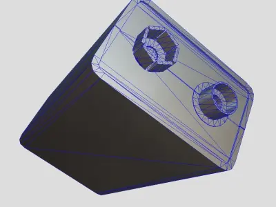 Battery 9V Low-poly 3D model