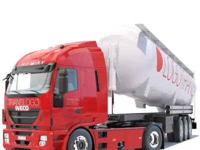 IVECO Hi-Way with Tipping Silo 3D model