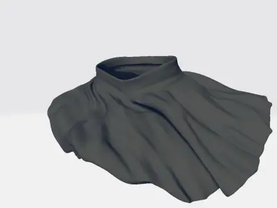 Military Scarf - High Neck Collar Low-poly 3D model