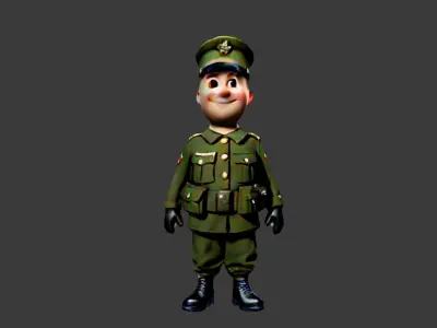 World War II Soldier Low-poly 3D model order