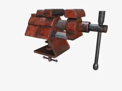 Old Vise tool Low-poly 3D model