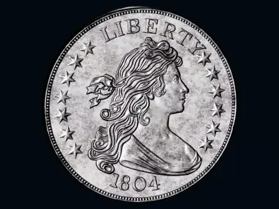 Liberty Coin used Low-poly 3D model