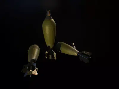 Mortar missile Low-poly 3D model