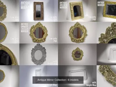 Antique Mirror Collection 3D Model Pack