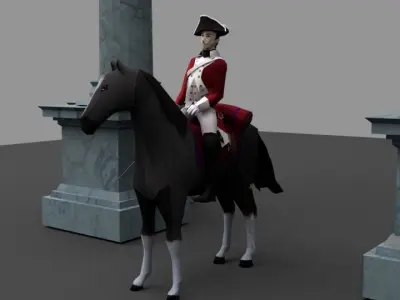 SEVEN YEARS WAR Cavalery Low-poly 3D model