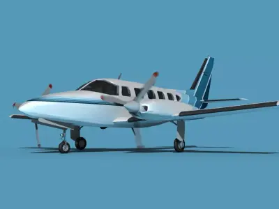 Piper PA-31-350 Navajo Chieftain V03 3D model