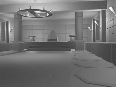 medieval castle Low-poly 3D model get