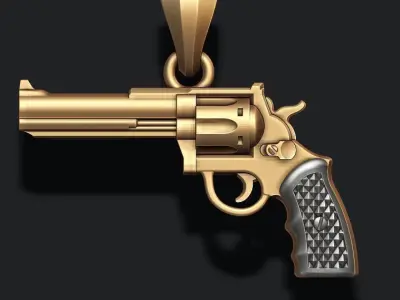 Gun Revolver pendant 3D print model