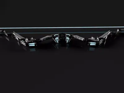 Cyber Nova Combat Bow Low-poly 3D model