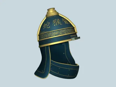 Chinese Royal Helmet - Dynasty - Medieval Character Low-poly 3D model