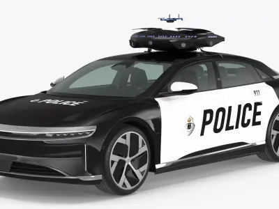 Lucid Air Police Car with Drone 3D model