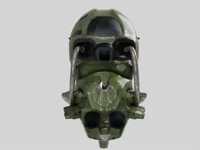 Si-Fi Helmet 3D Model Low-poly 3D model