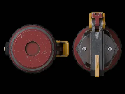 Sci-fi Frag Grenade PBR Low-poly 3D model