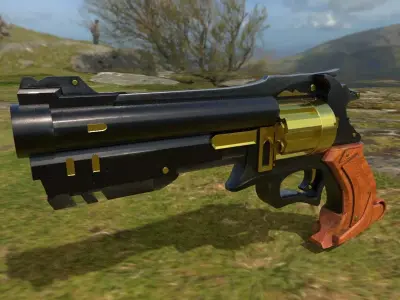 dukes antique revolver 3D model