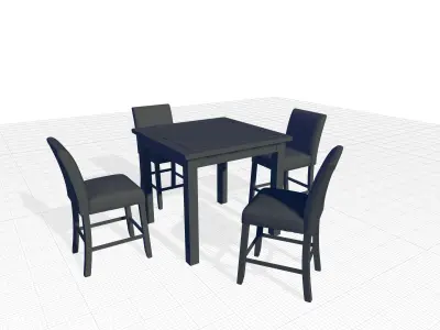 Stuckey Counter Diner Table Chair  Set 3D model