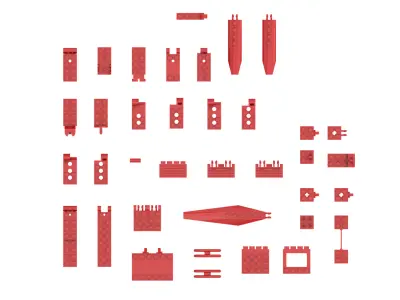 TwindBricks3D - 41 Piece Hinge Part Collection - Part 2 3D print model