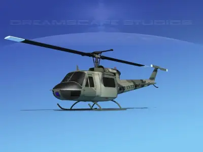 Bell UH-1B Iroquois US Army SF 3D model