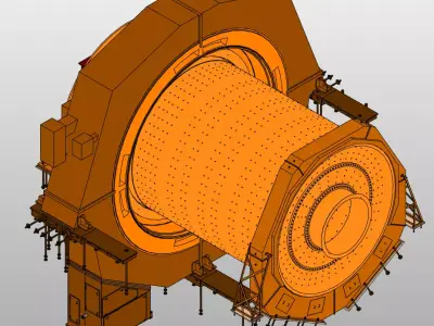 BallMill-Polysius 7-9m dia x 12-4m 3D model
