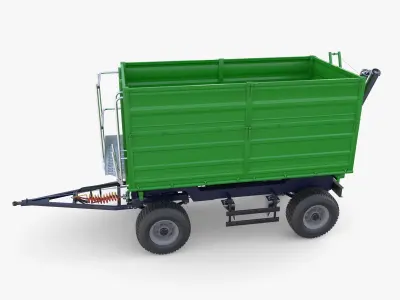 Agro trailer V1 Low-poly 3D model