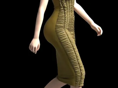 Ruched Dress 3D model