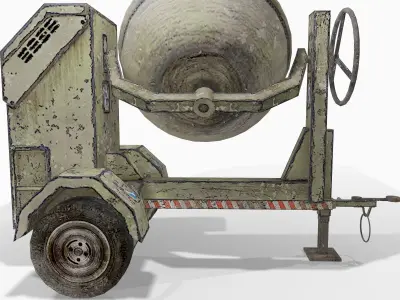 Cement Mixer Low-poly 3D model