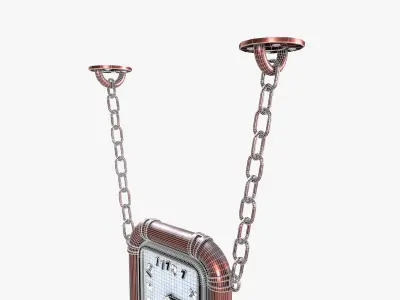 Wall clock Low-poly 3D model